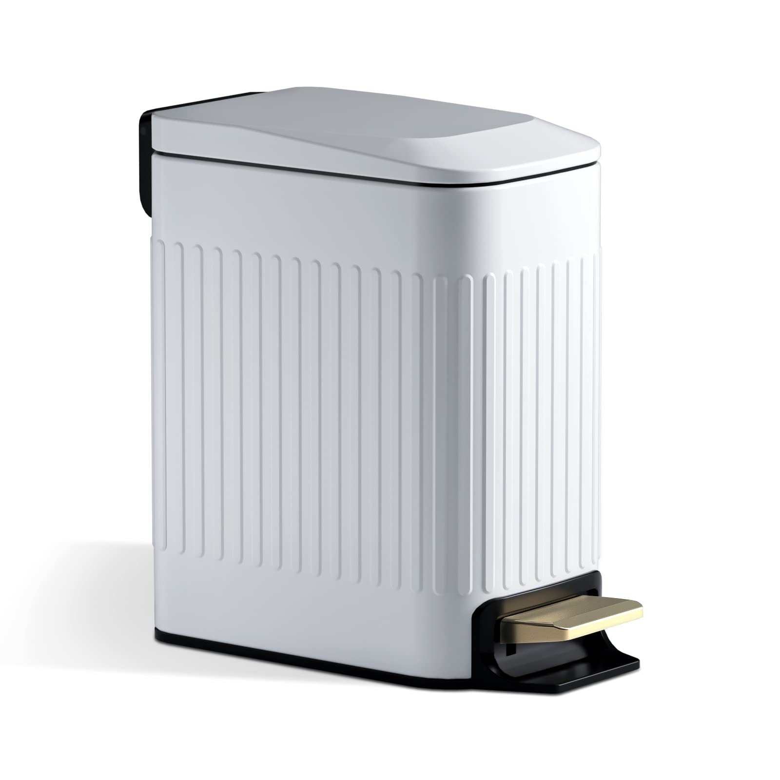 Small Bathroom Trash Can with Lid Soft Close