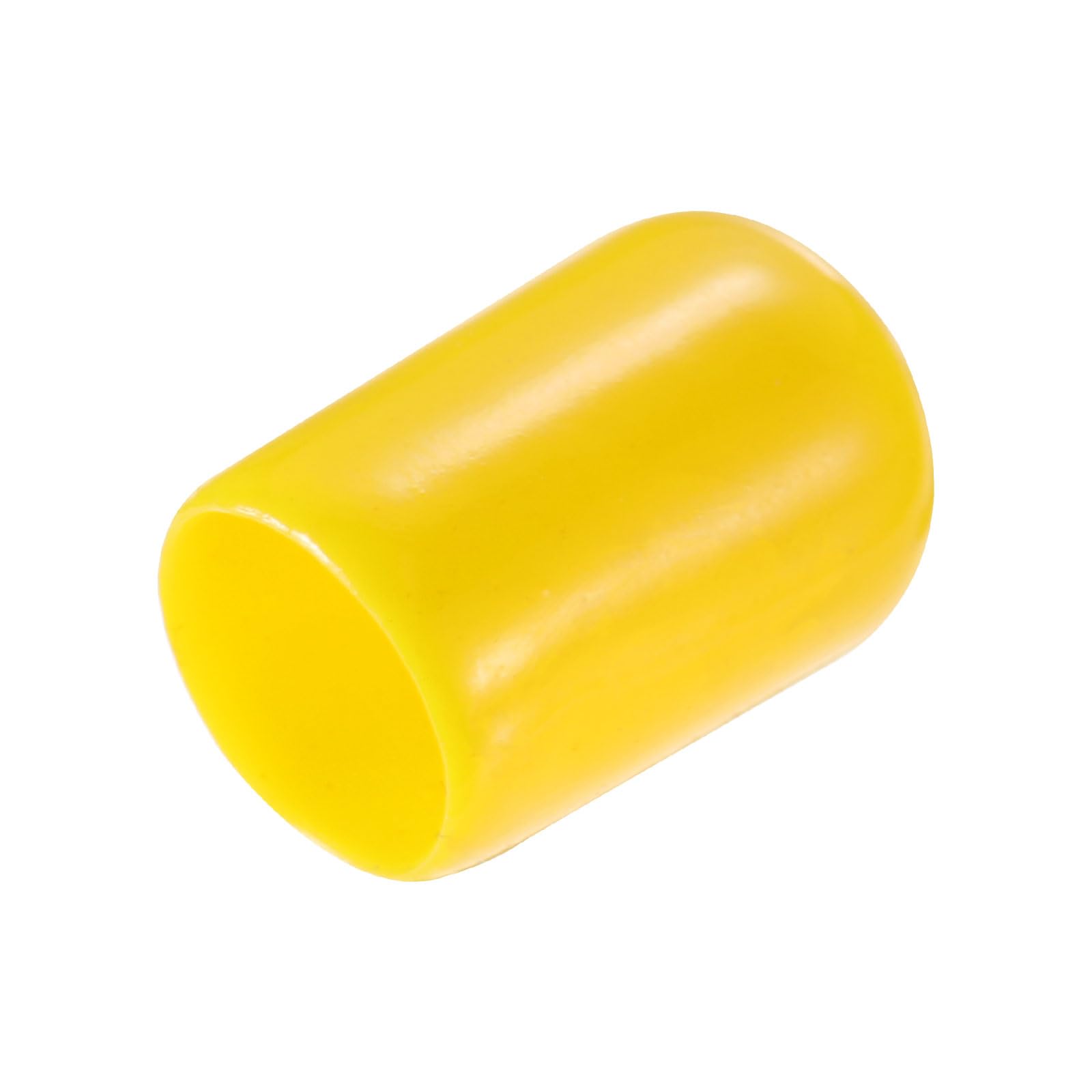 20pcs Rubber End Caps 9mm ID Vinyl PVC Round Tube Bolt Cap Cover Screw Thread Protectors Yellow