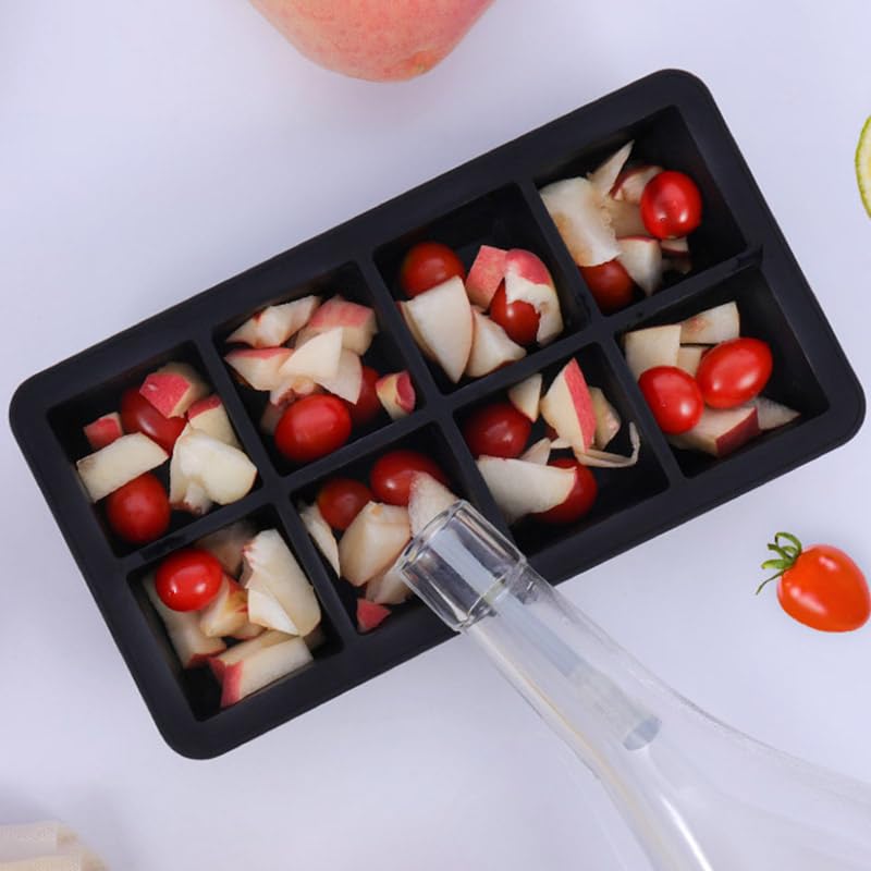 2 Pack Silicone 2 Inch Large Ice Cube Molds for Cocktails Wine Fruit and Bourbon Whiskey Easy Release Ice Cube Tray with Lid Ideal for Cold Drinks and Entertaining Gatherings (15.34 Ounce)
