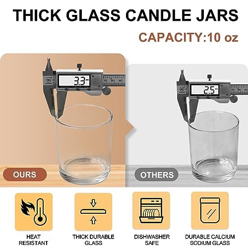 Thick Candle Jars for Making Candles 12 Pcs (12 Count)