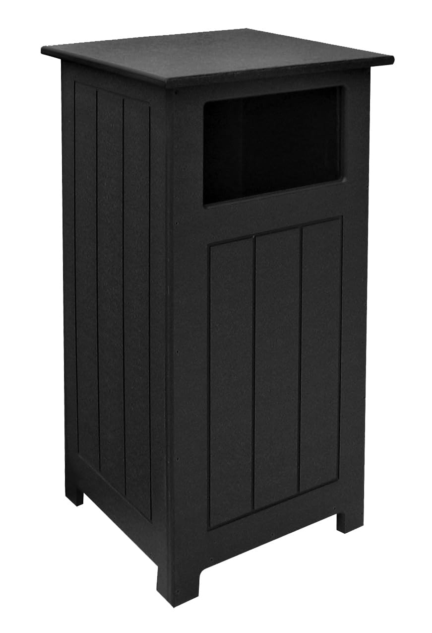 GT1246BLK Recycled Plastic Beechwood Side Load Trash Enclosure