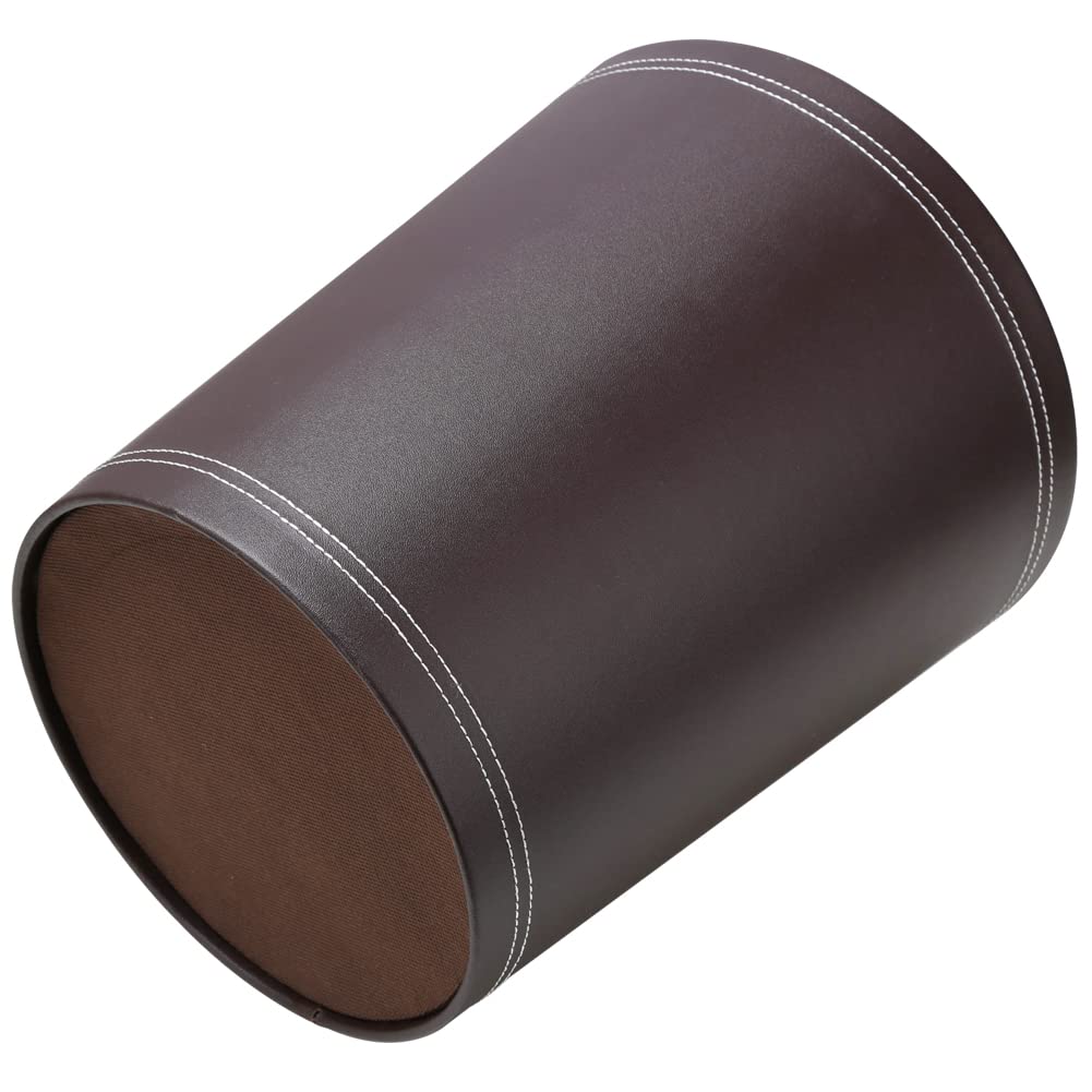 Classic Pu Leather Trash Can Wastebasket