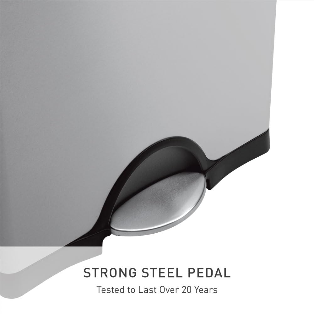 Rectangular Dual Compartment Recycling Kitchen Step Trash Can