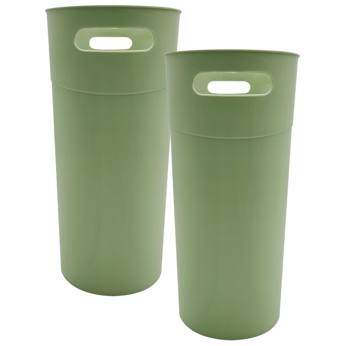 Small Trash Can Plastic Bathroom Wastebasket 3.2 Gallon Slim Garbage Container Bin with Handle for Home Kitchen Bathroom Bedroom Office (2 Count)