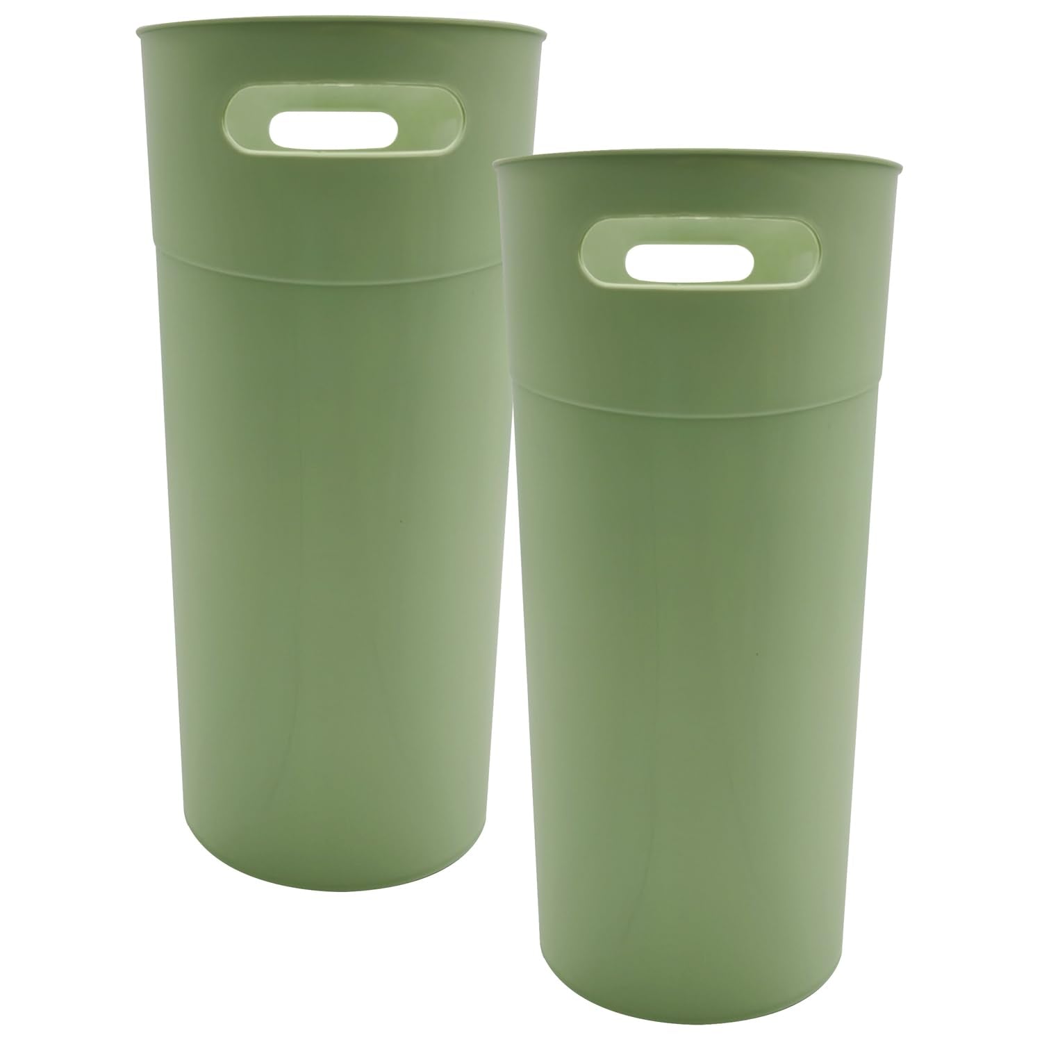 Small Trash Can Plastic Bathroom Wastebasket 3.2 Gallon Slim Garbage Container Bin with Handle for Home Kitchen Bathroom Bedroom Office (2 Count)