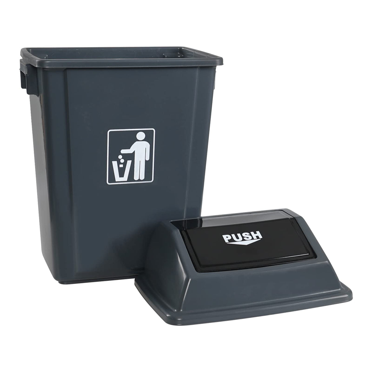 4 Pack 13 Gallon Plastic Kitchen Trash Can with Swing Lid (4 Count)