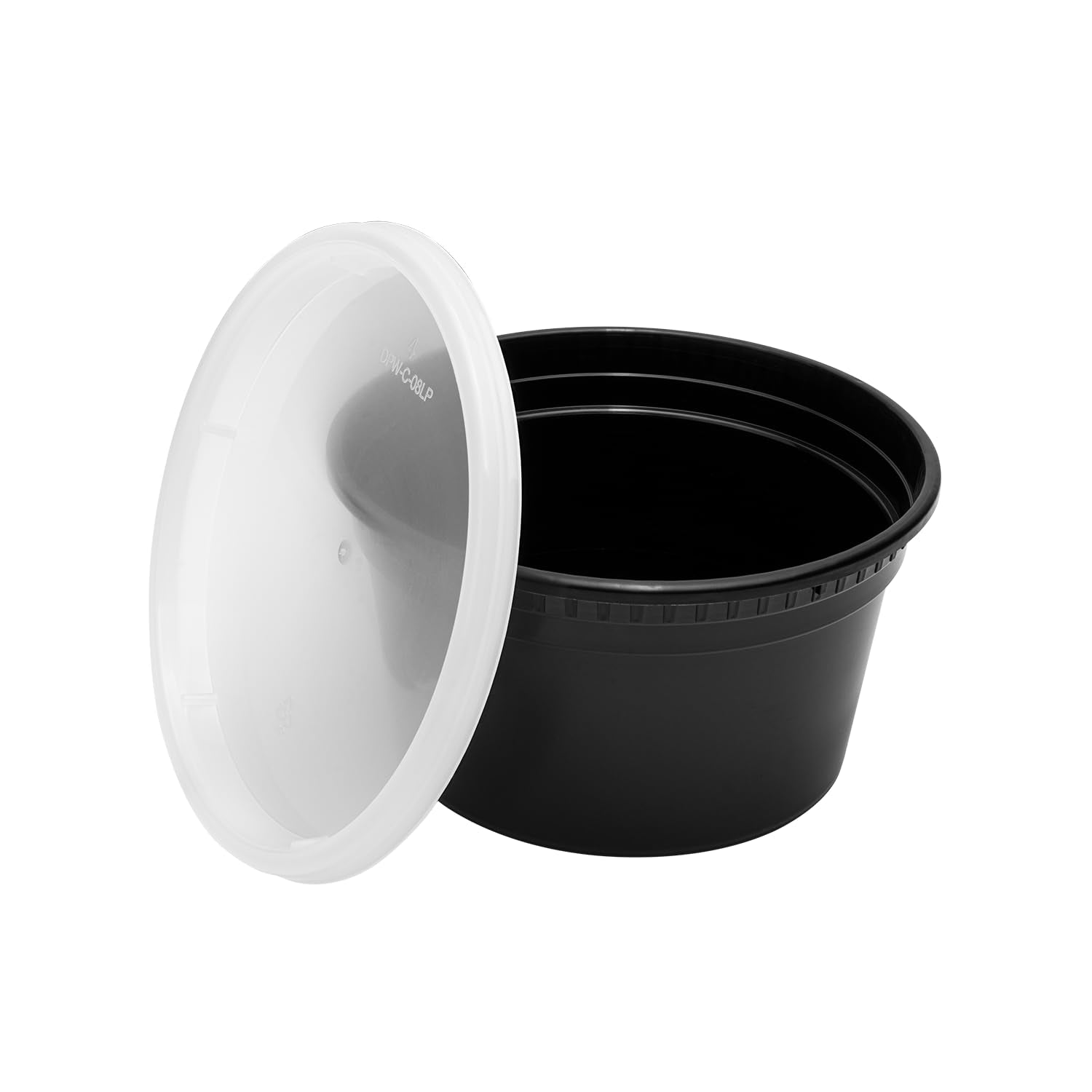 12oz 240 ct Black PP Injection Molded Round Deli Containers with Lids (240 Count)
