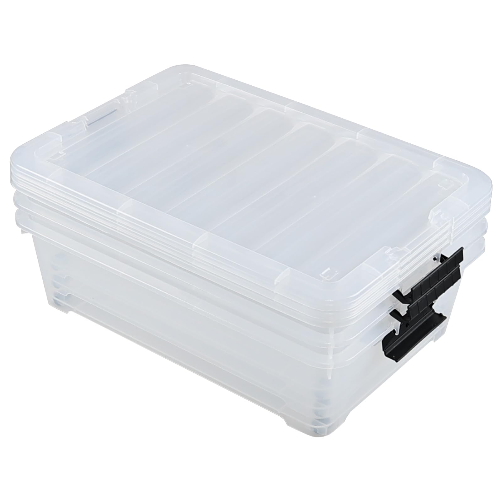 25 L 4 Packs Plastic Under Bed Storage Container with Wheels (4 Count)