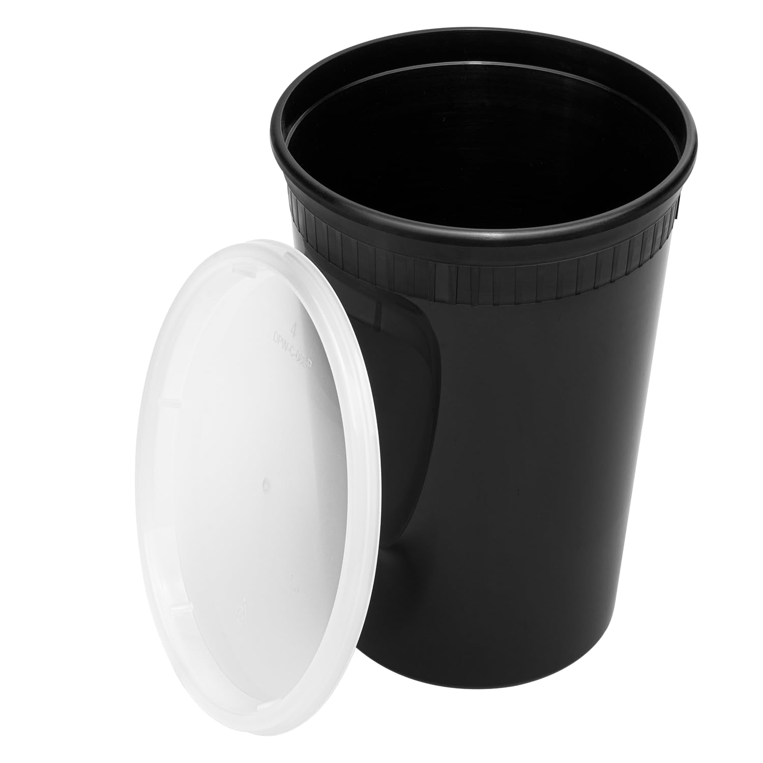 32oz 240 ct Black PP Injection Molded Round Deli Containers with Lids (240 Count)