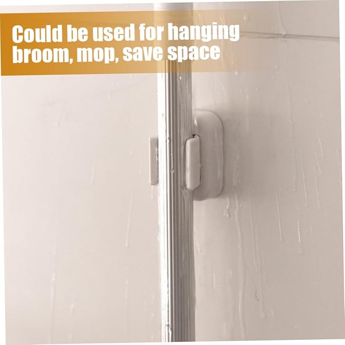 Bathroom Mop Holder Wall Mount Broom Organizer Adhesive Hooks for Home