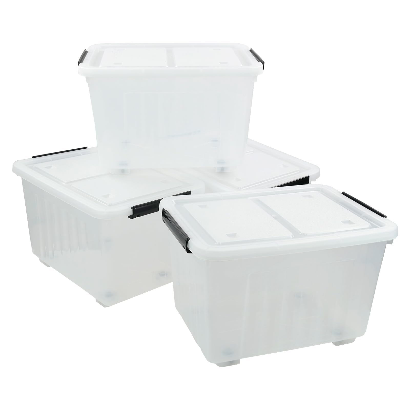 70 Qt Clear Latching Plastic Storage Containers with Lids (4 Count)