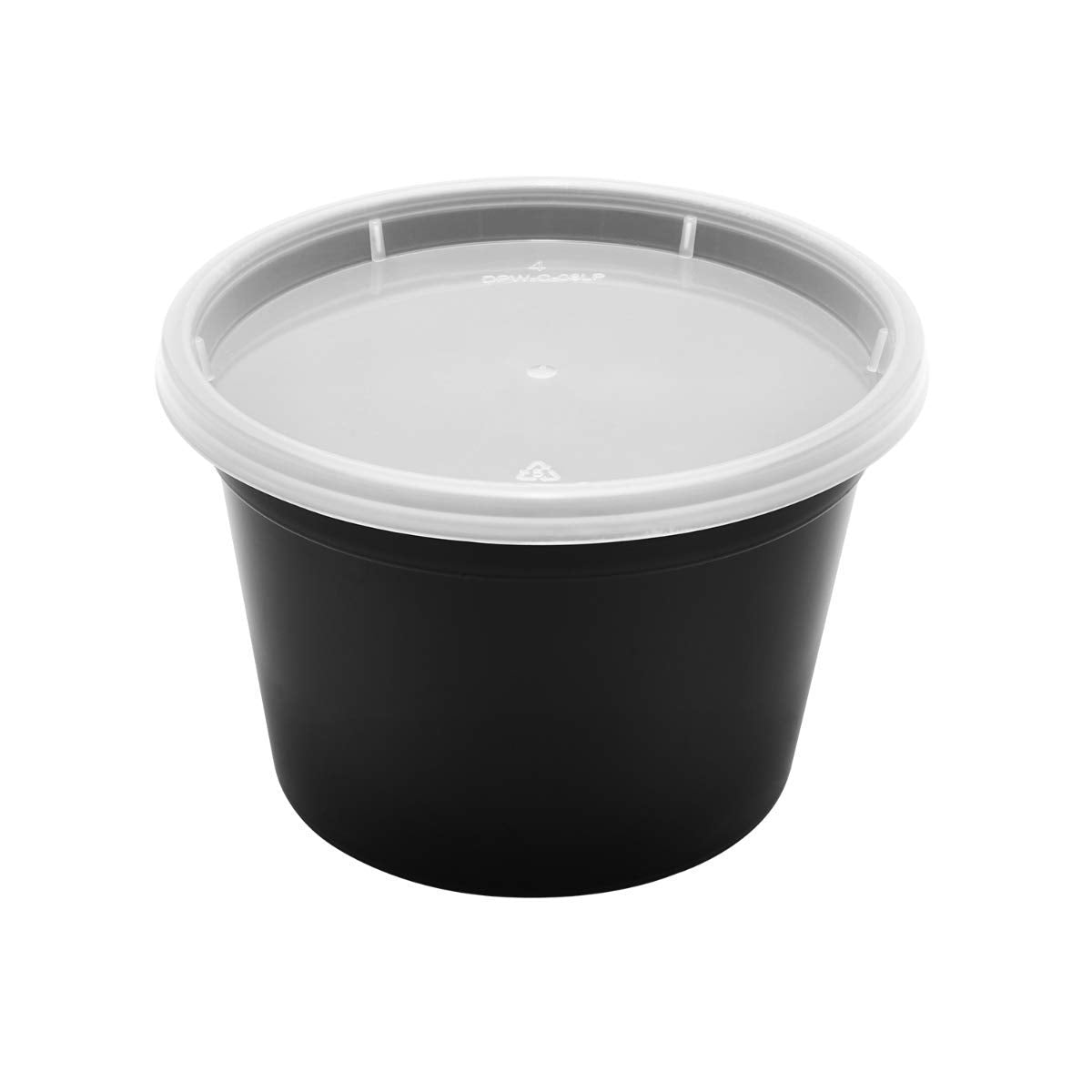 16oz 240 ct Black PP Injection Molded Round Deli Containers with Lids (240 Count)