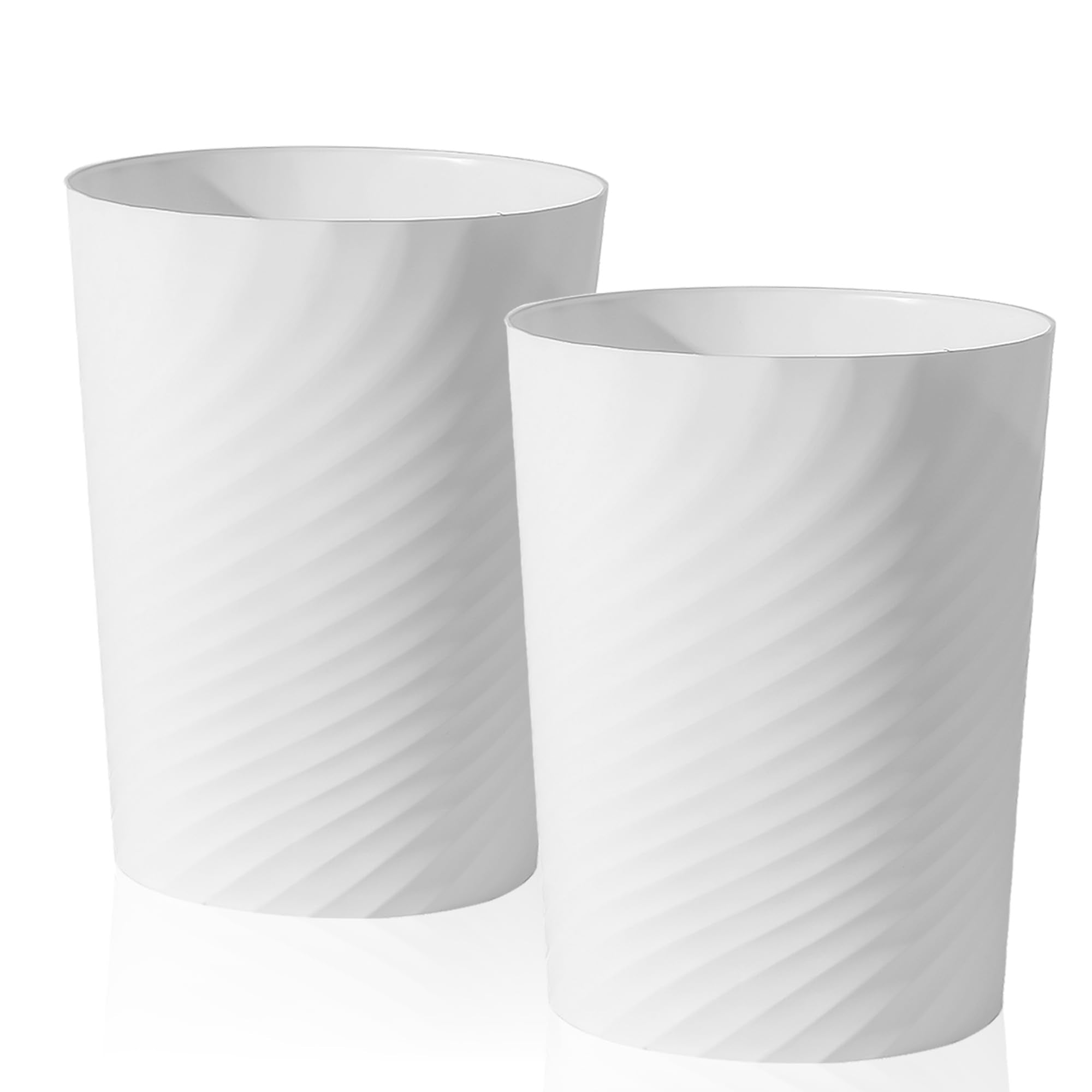 Plastic Small Bathroom Trash Can Wastebasket Garbage Can (2 Count)