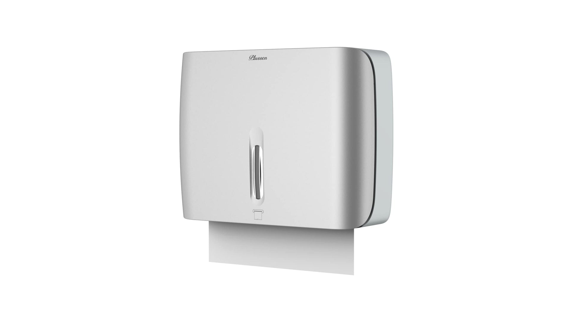 Paper Towel Dispenser Wall Mount Commercial & Home Use ABS Matte Silver Gray with Window Holds 200 C