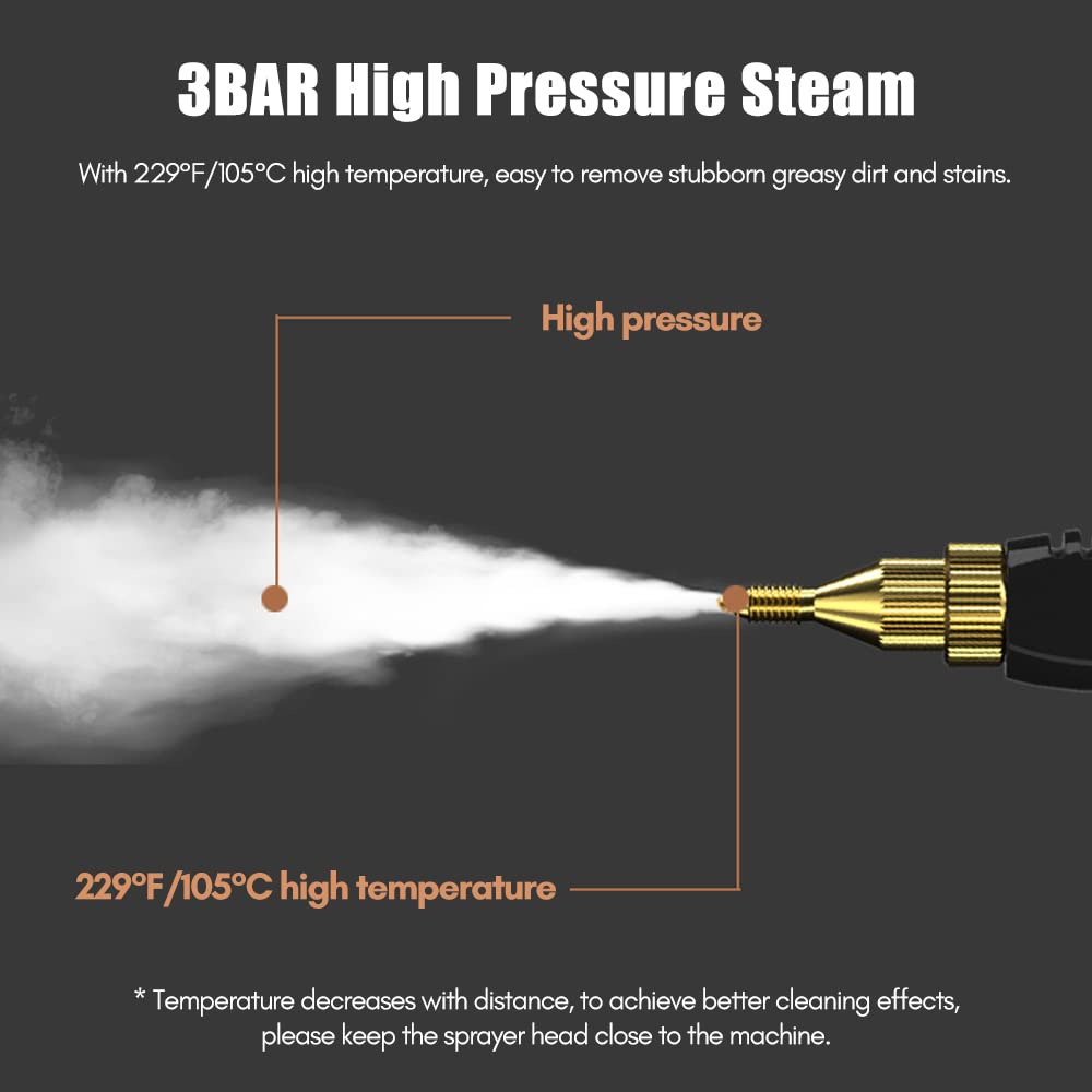 Handheld Steam Cleaner Pressurized with Brush Heads and Gloves