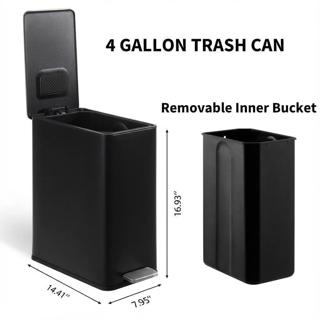 15 L Kitchen Step Trash Can