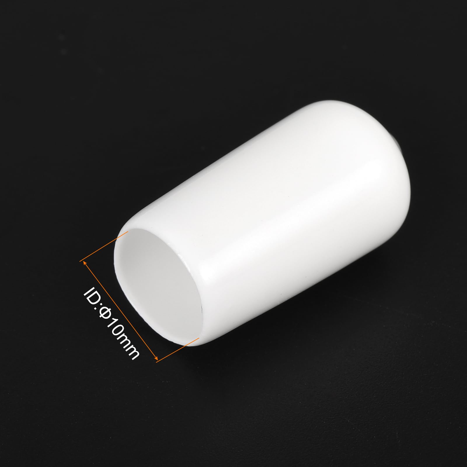 20pcs Rubber End Caps 10mm ID Vinyl Round End Cap Cover Screw Thread Protectors White