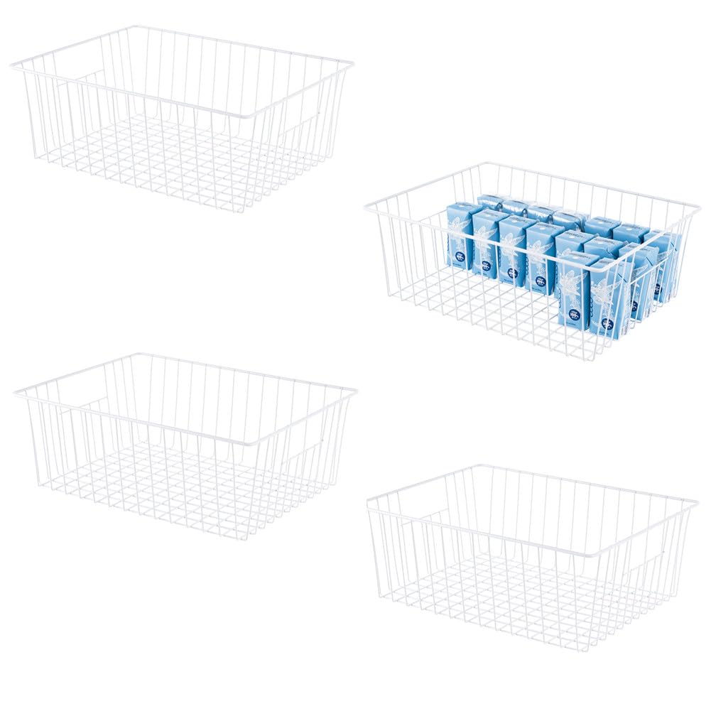 16" L x 12" W Wider Freezer Storage Organizer Baskets Container (4 Count)