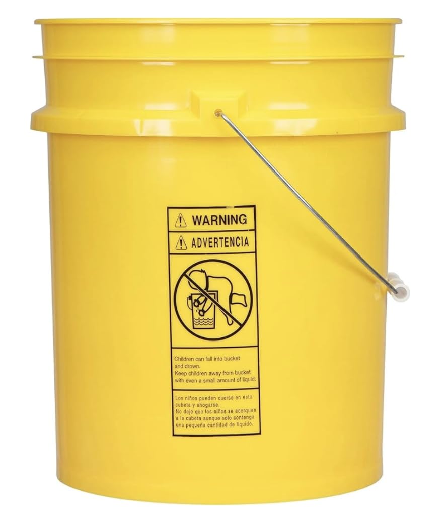 5 Gallon Premium HPDE Plastic Bucket (2 Count)