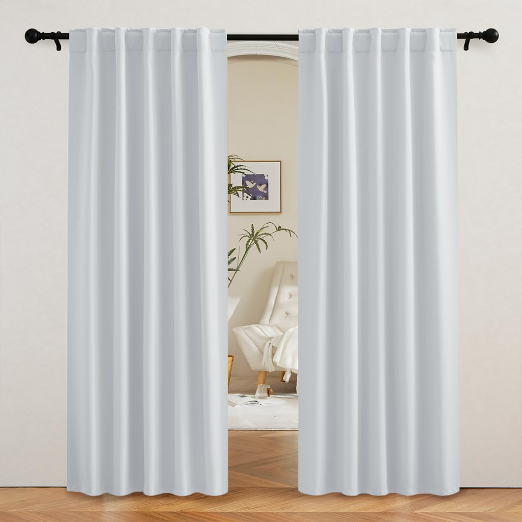 Curtains 80 inches Long for Bedroom Living Dining Room (2 Count)