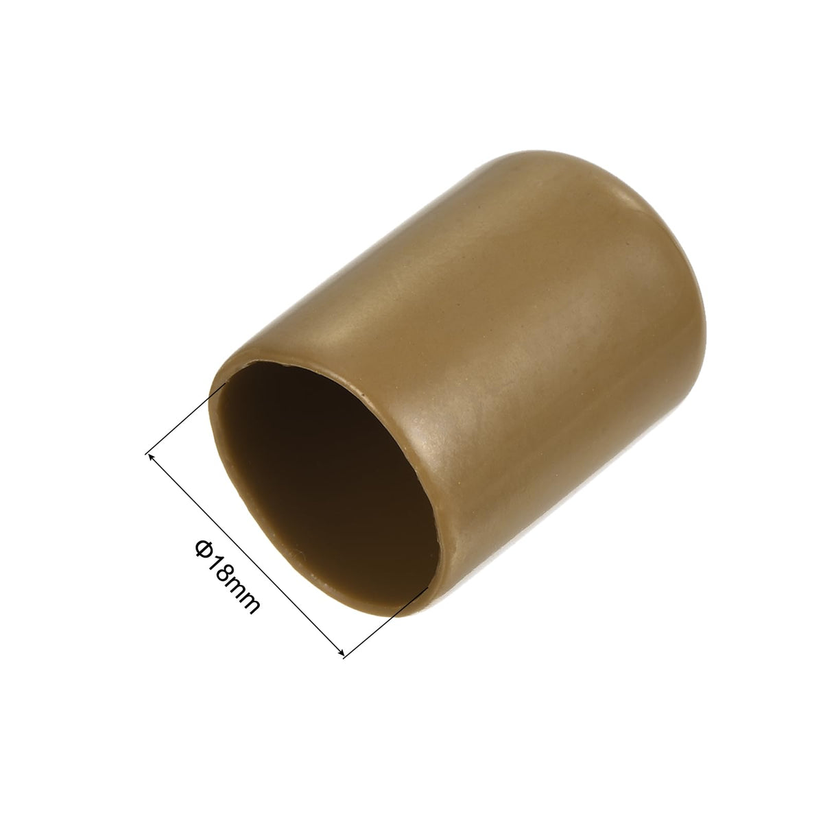 20pcs Rubber End Caps 18mm ID Vinyl PVC Round Tube Bolt Cap Cover Screw Thread Protectors Light Brown