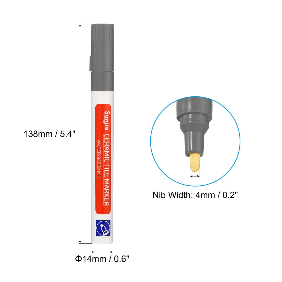 Grout Pen 4 Pack Grey Tile Marker Waterproof Grout Sealer Pen Tile Repair Pens Paint Pens for Wall Floor Bathroom Kitchen Refresh (4 Count)