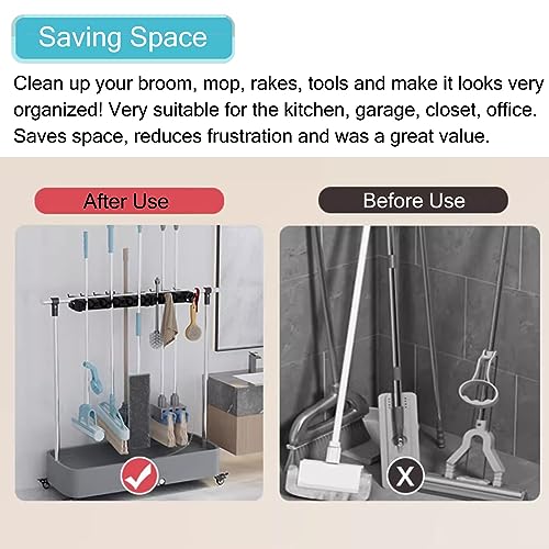 Heavy Duty Corner Mop Broom Holder Rack