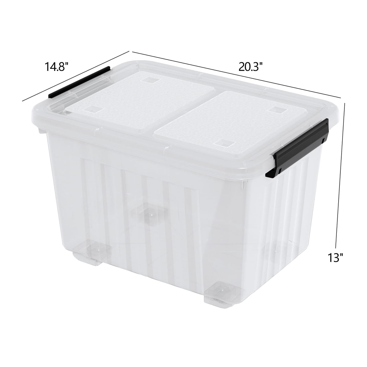 50 Quart Large Plastic Latching Box with Lid (4 Count)