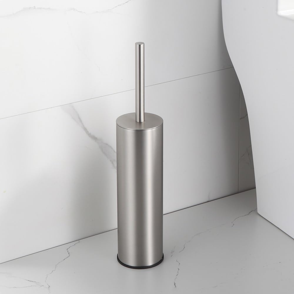Toilet Brush and Holder Set Brushed Nickel Stainless Steel