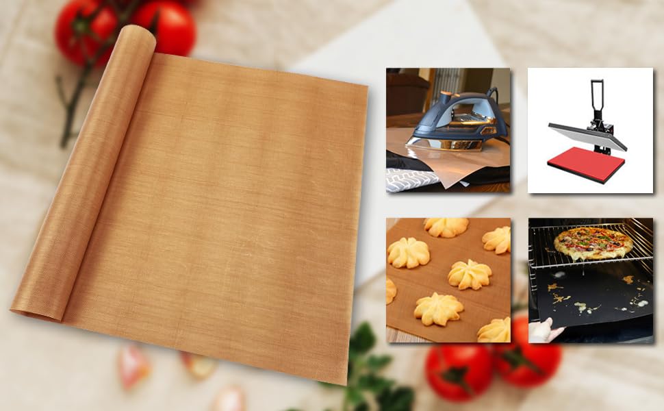 Easy Heat Press Mat 12x12 with Teflon Sheets 12x16 Inch 3 Pack (4 Count)