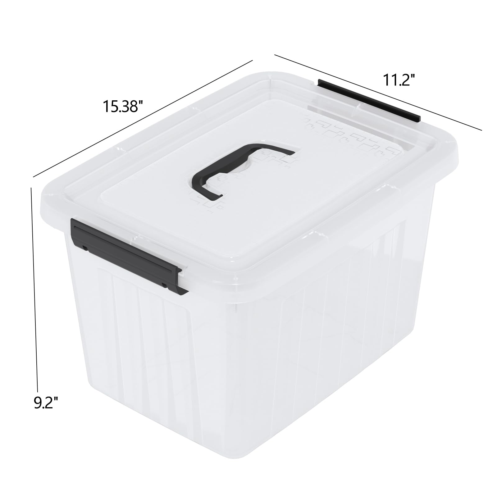 Clear Plastic Storage Bins With Lids (4 Count)