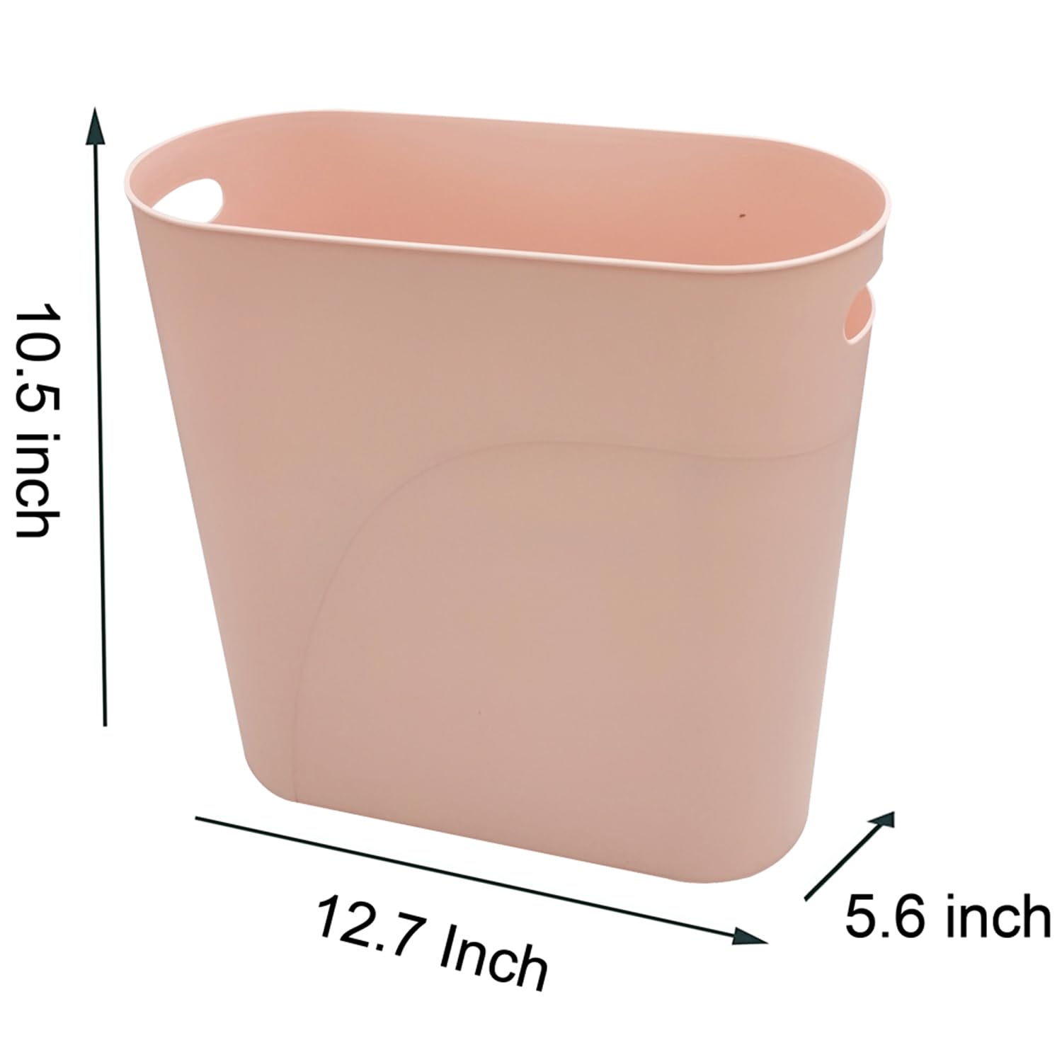 Small Trash Can Plastic Bathroom Wastebasket 3.2 Gallon Slim Garbage Container Bin with Handle for Home Kitchen Bathroom Bedroom Office (2 Count)