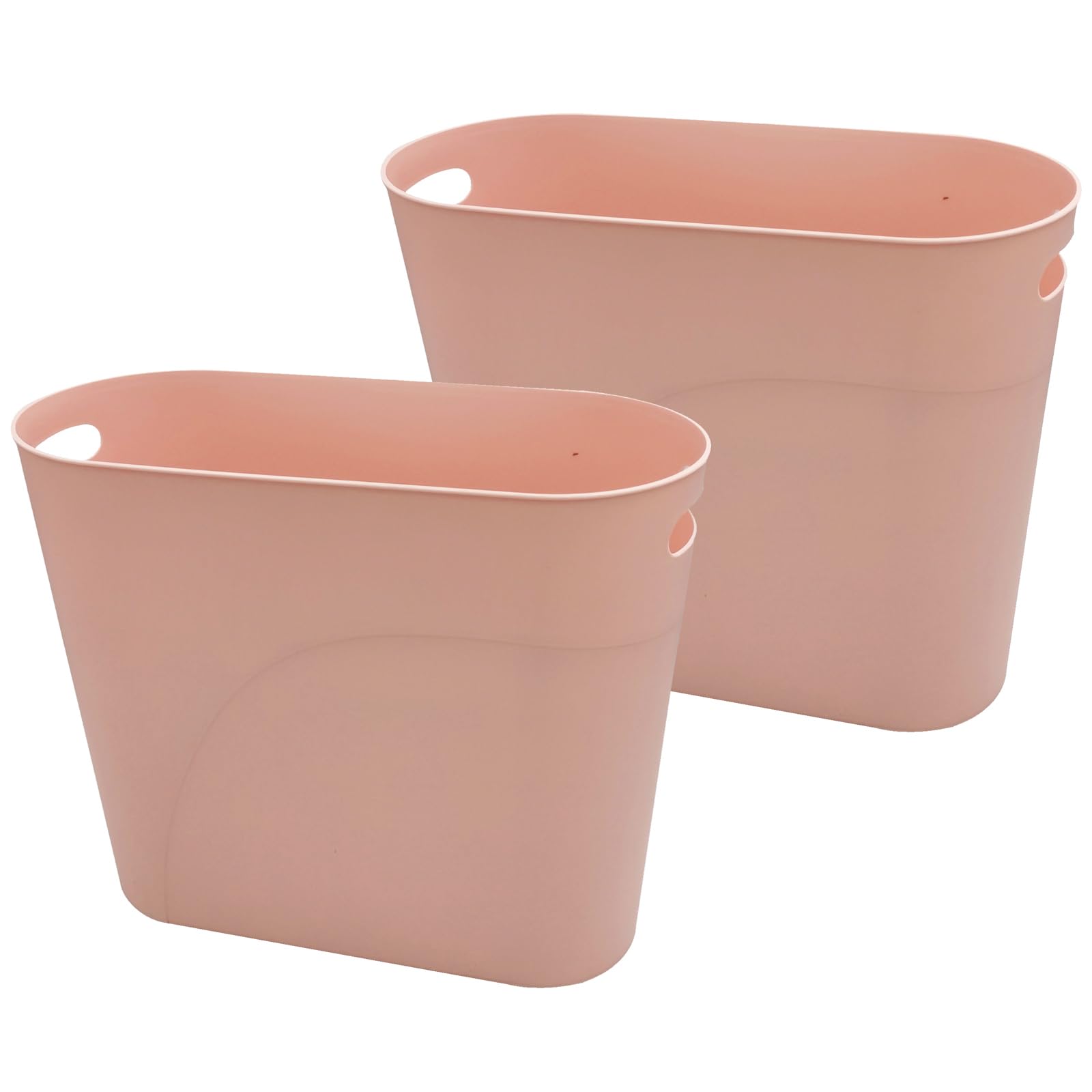 Small Trash Can Plastic Bathroom Wastebasket 3.2 Gallon Slim Garbage Container Bin with Handle for Home Kitchen Bathroom Bedroom Office (2 Count)