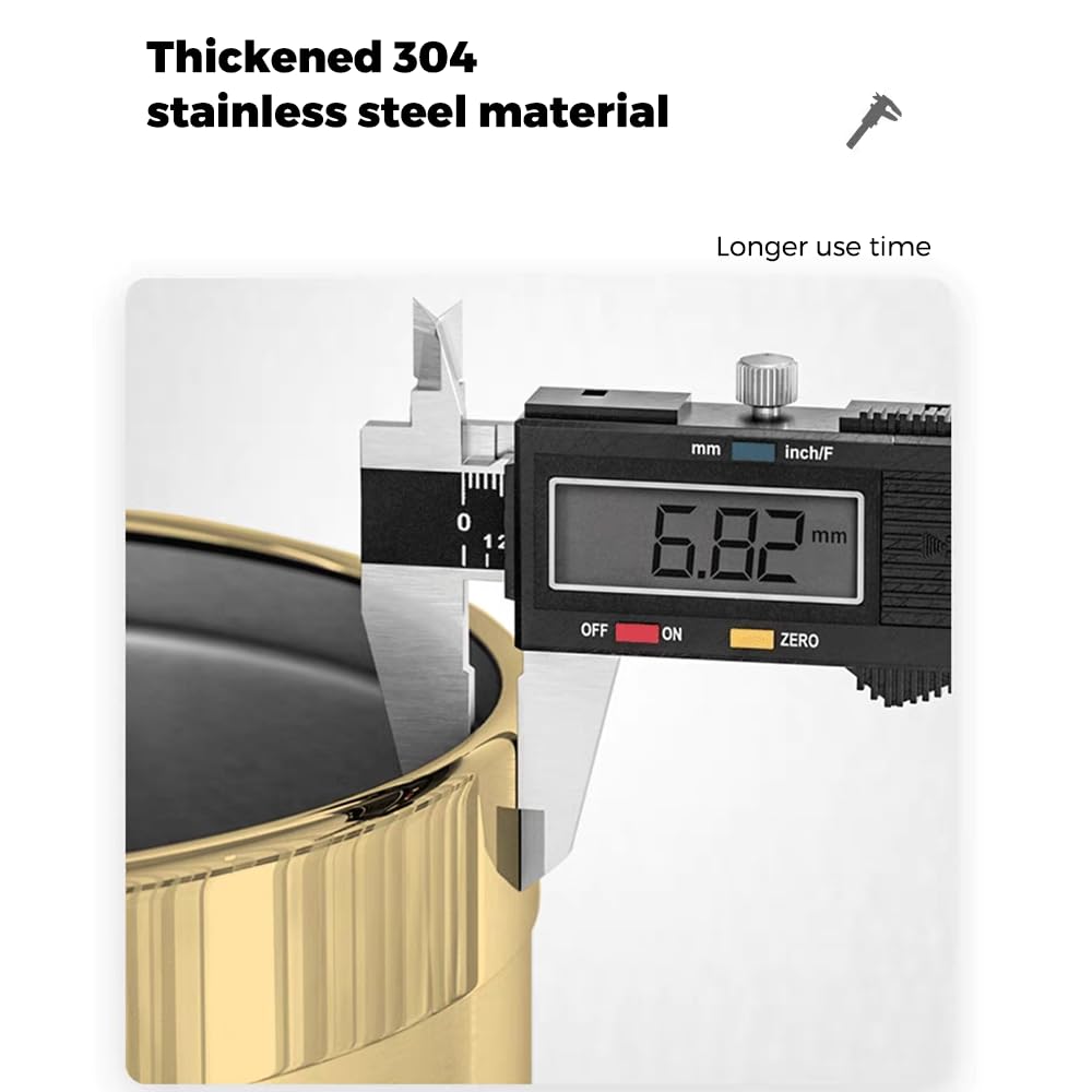 2.6Gallon 10L Brass Bathroom Trash Can