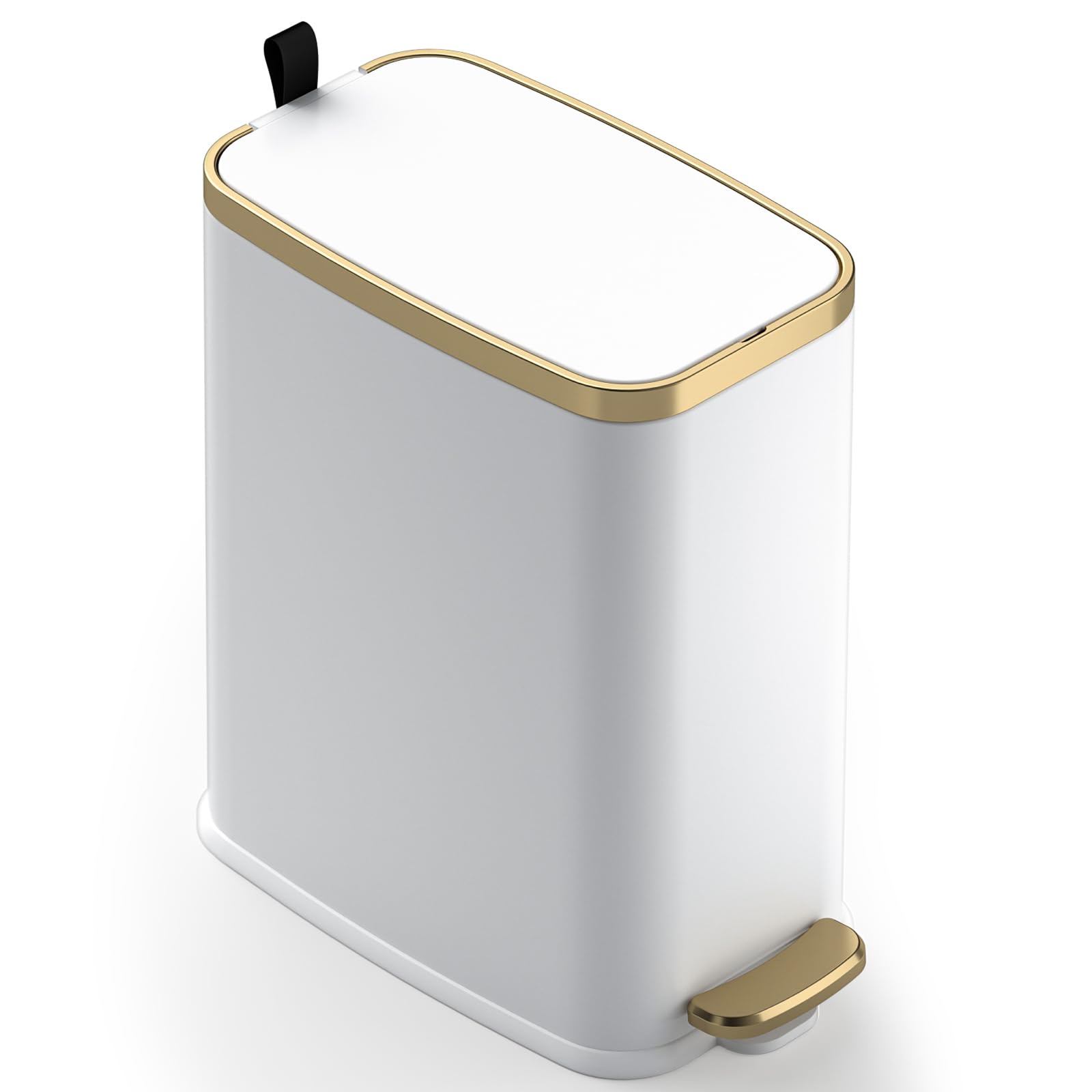 Small Bathroom Trash Can with Lid Soft Close
