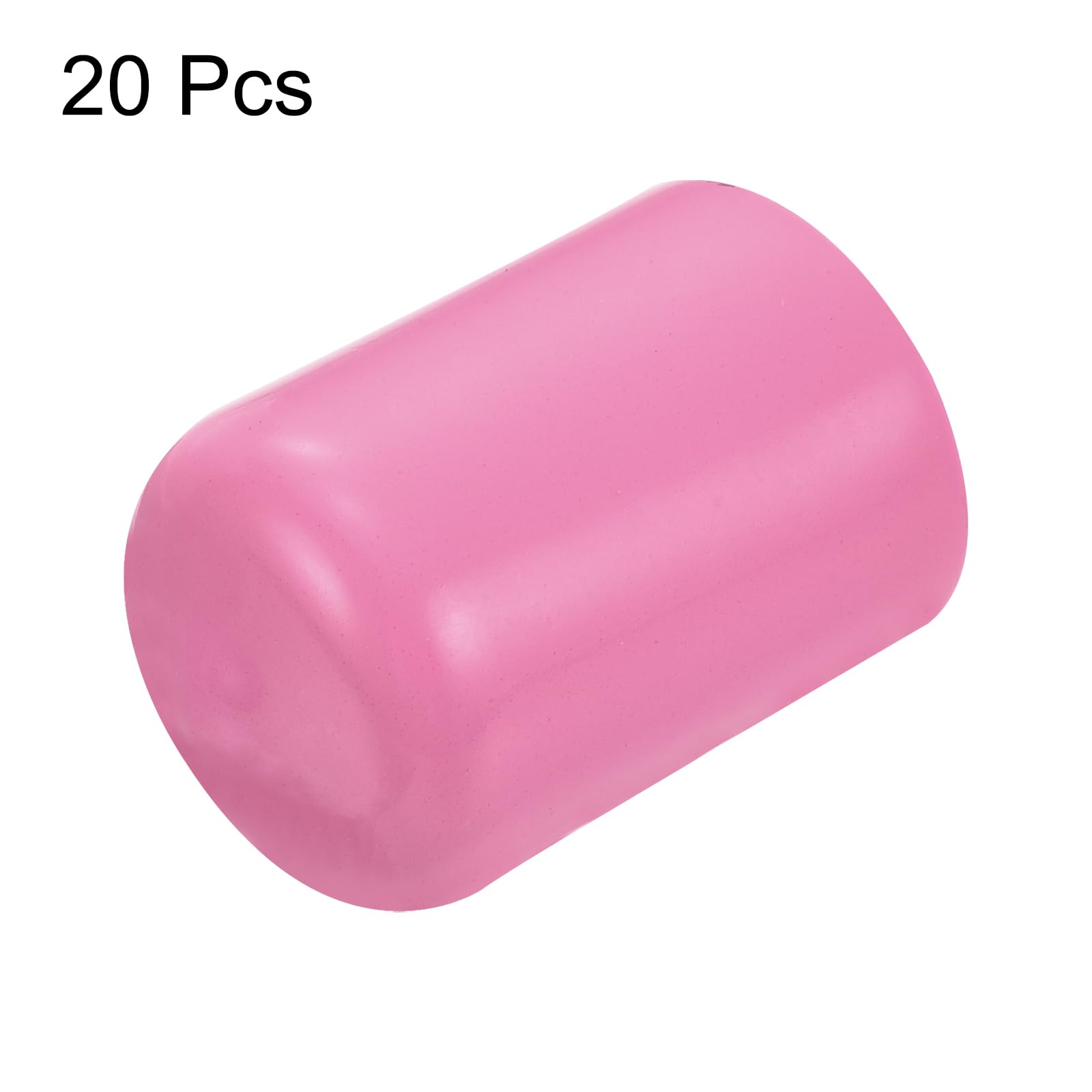 20pcs Rubber End Caps 14mm ID Vinyl PVC Round Tube Bolt Cap Cover Screw Thread Protectors Pink