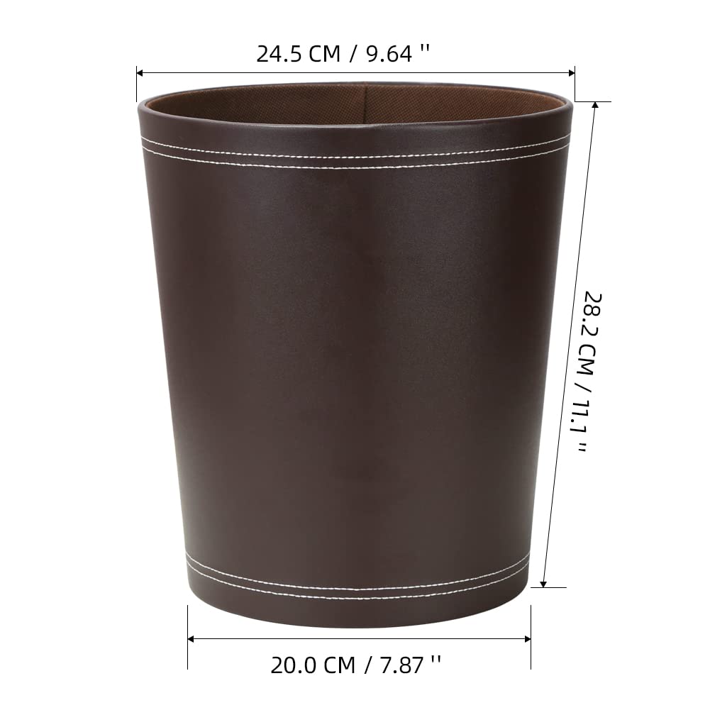 Classic Pu Leather Trash Can Wastebasket