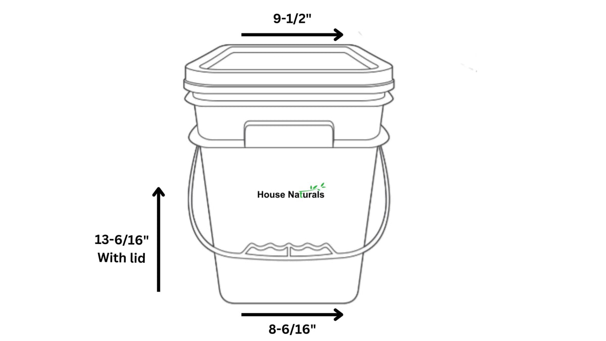 4 Gallon Square Food Grade Bucket Pail with Plastic Handles and Lid (3 Count)
