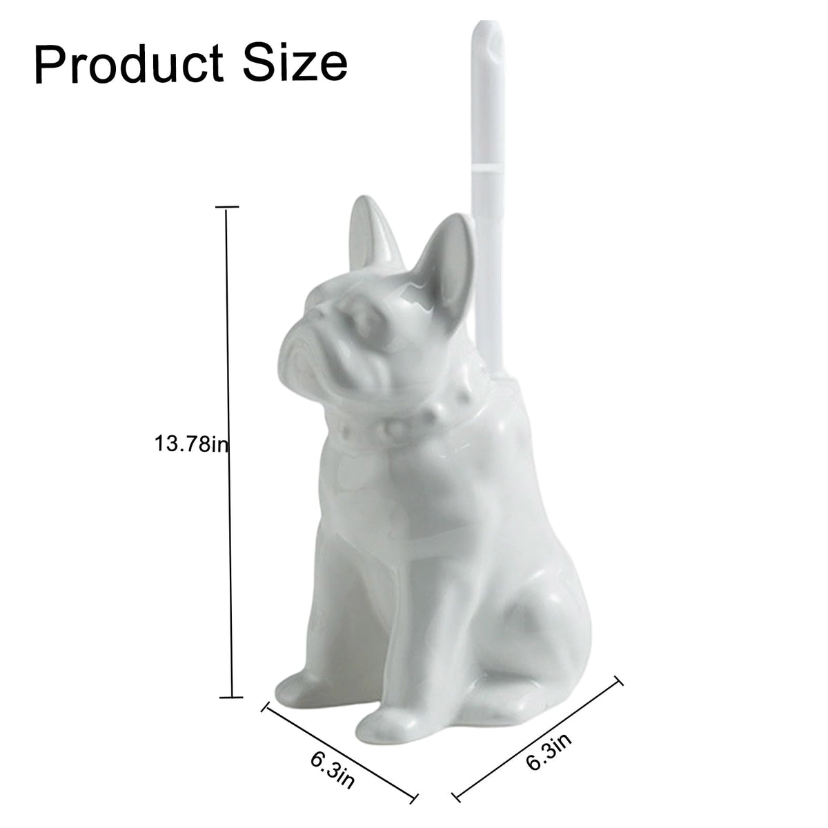 Ceramic Dog White Toilet Brush and Holder Set (2 Count)
