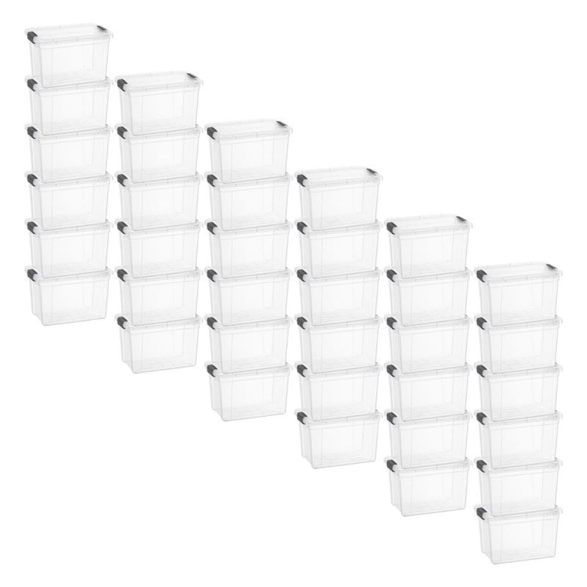 1.4 Quart Mini Clear Plastic Storage Container with Lid (36 Count)
