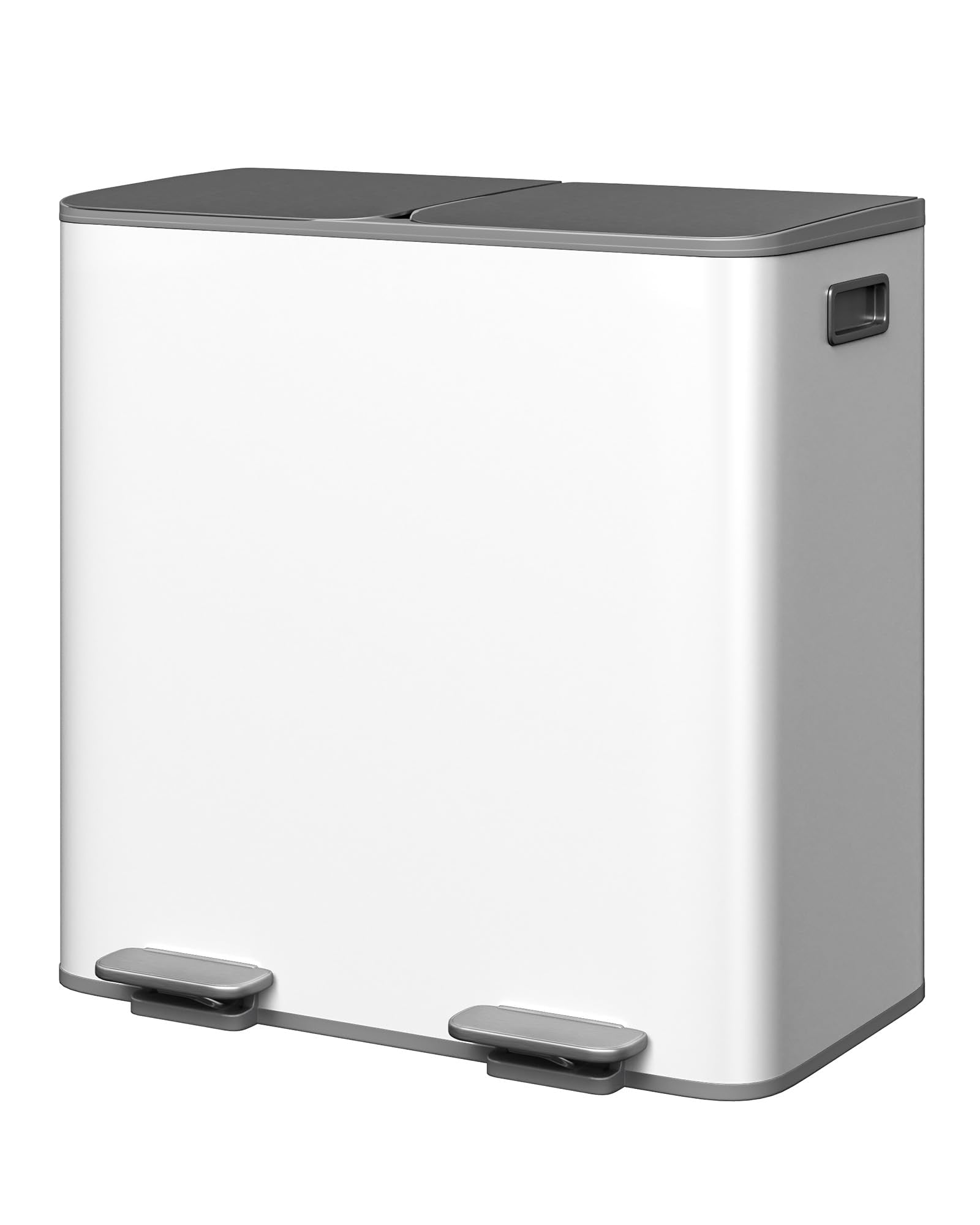 2 x 10.6 gal Stainless Steel Double Trash Can with Lid for Kitchen