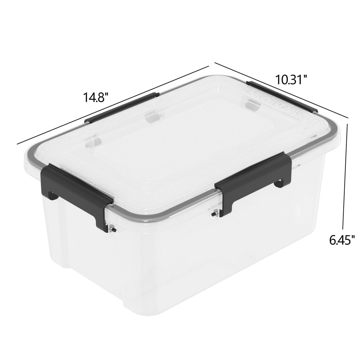 12 Quart Clear Storage Latching Bin (6 Count)