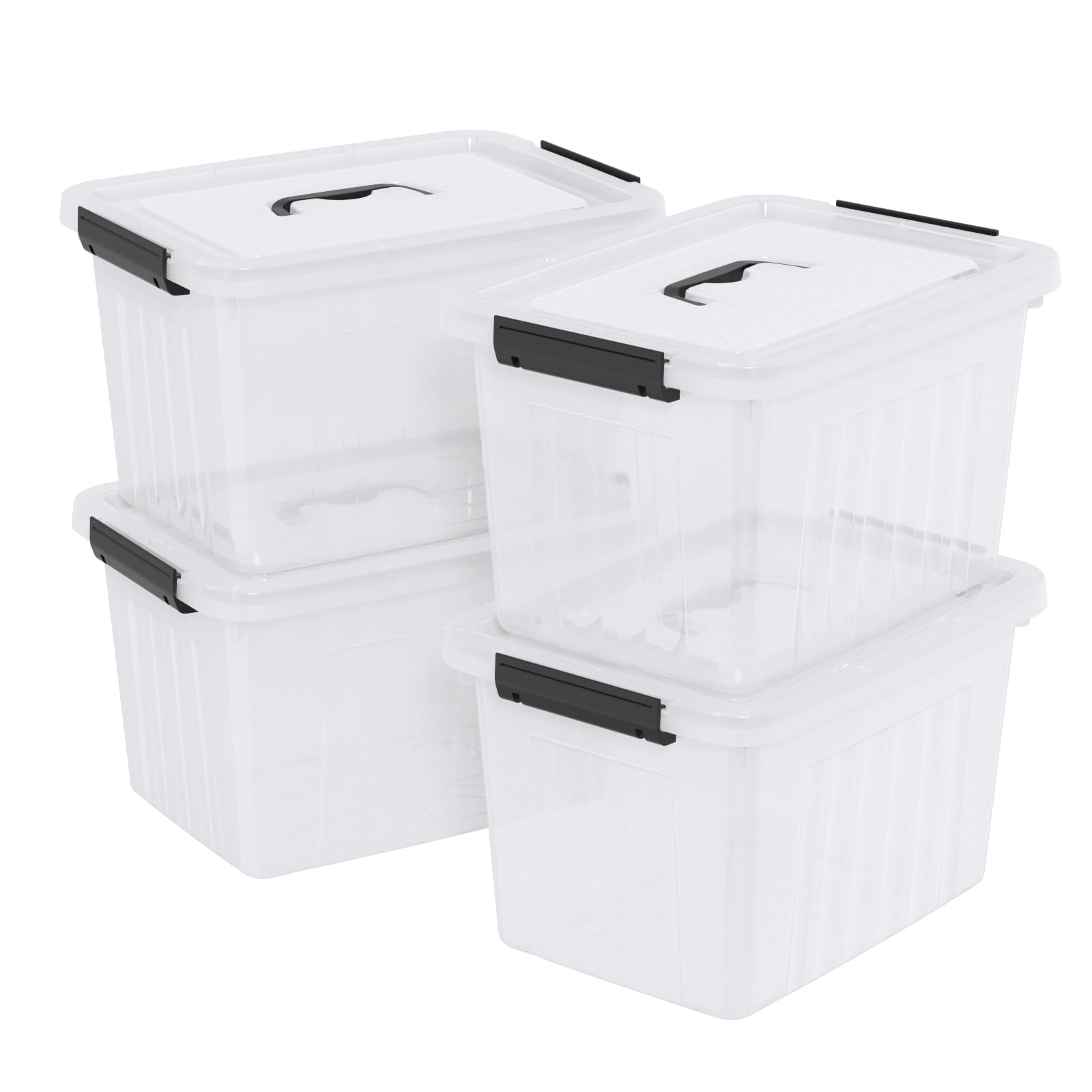 Clear Plastic Storage Bins With Lids (4 Count)