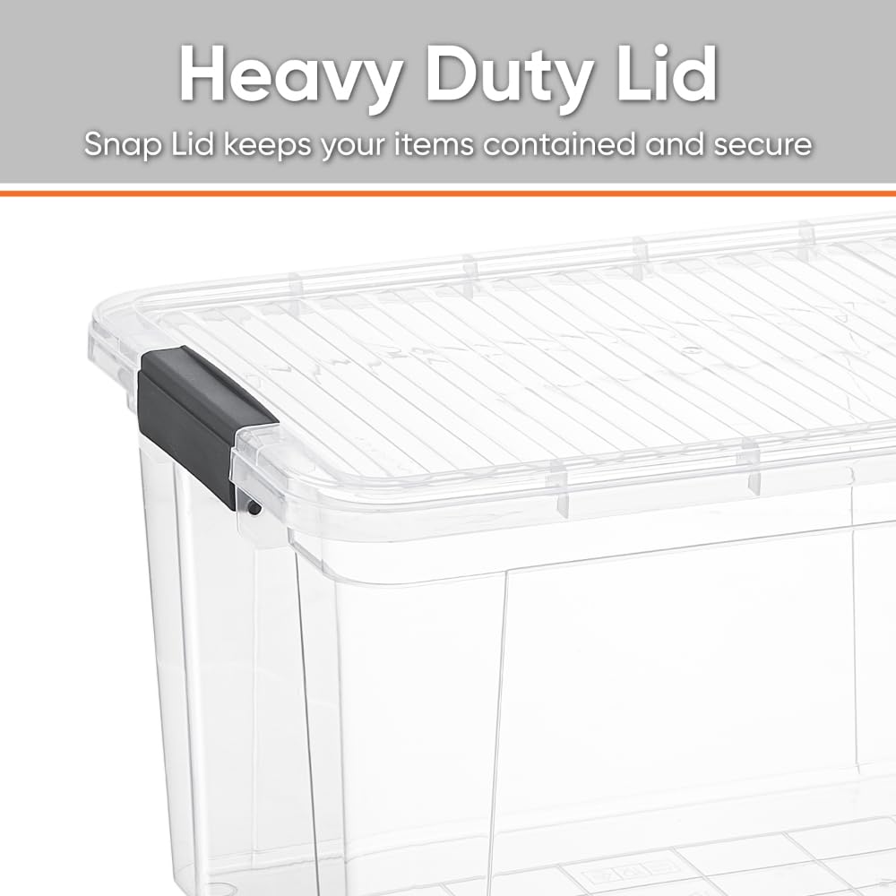 Clear Storage Boxes with Lids (4 Count)