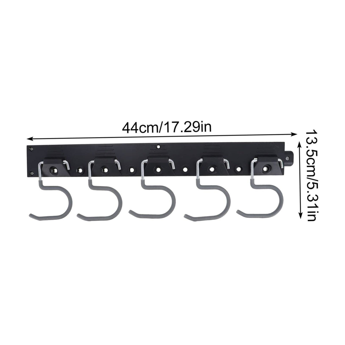 1Set Wall Mount Tool Organizer Broom Holder Garden Tool Hanger with Non Slip Coating Durable and Hooks for Garage and Garden Storage