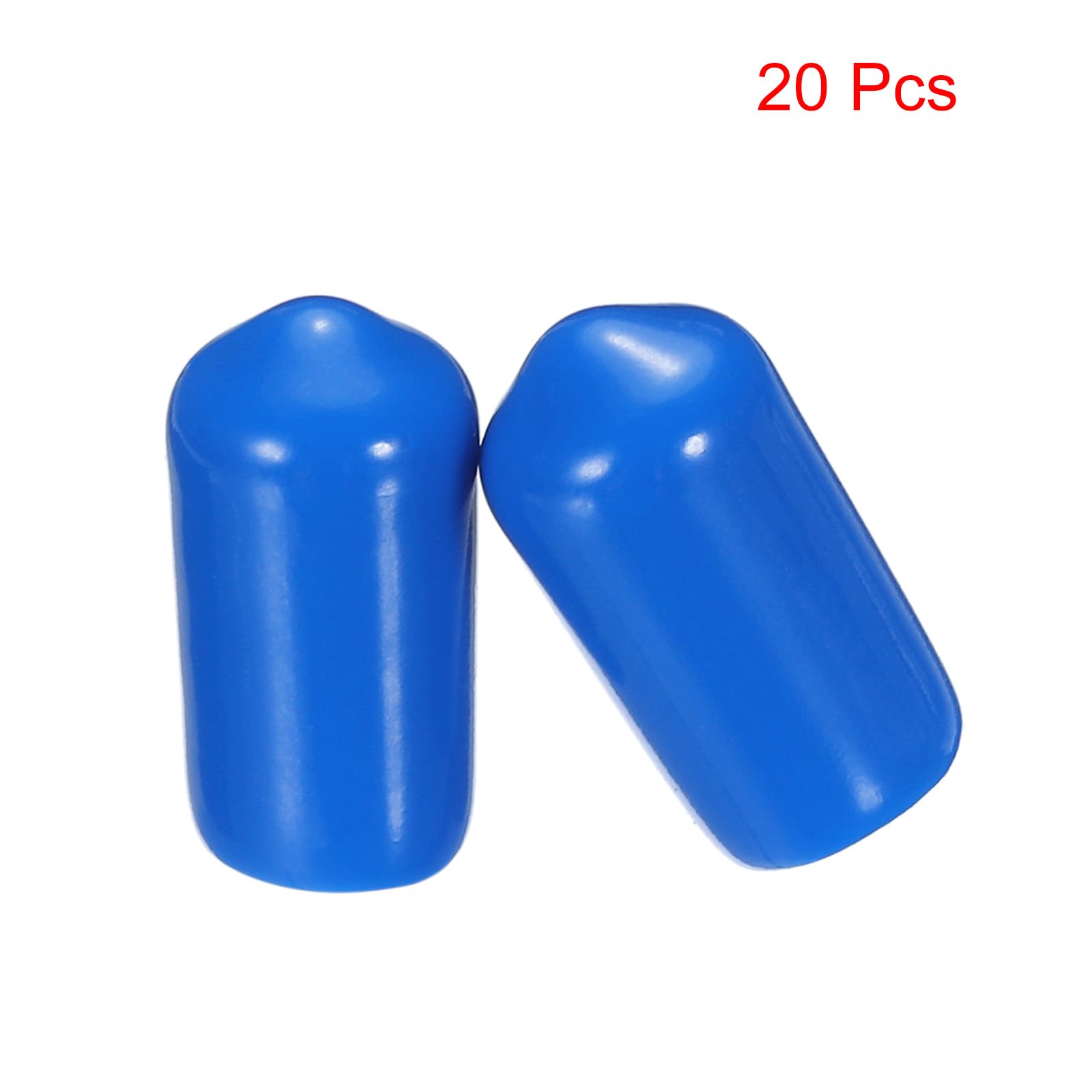 20pcs Rubber End Caps 7.5mm ID Vinyl PVC Round Tube Bolt Cap Cover Screw Thread Protectors Blue