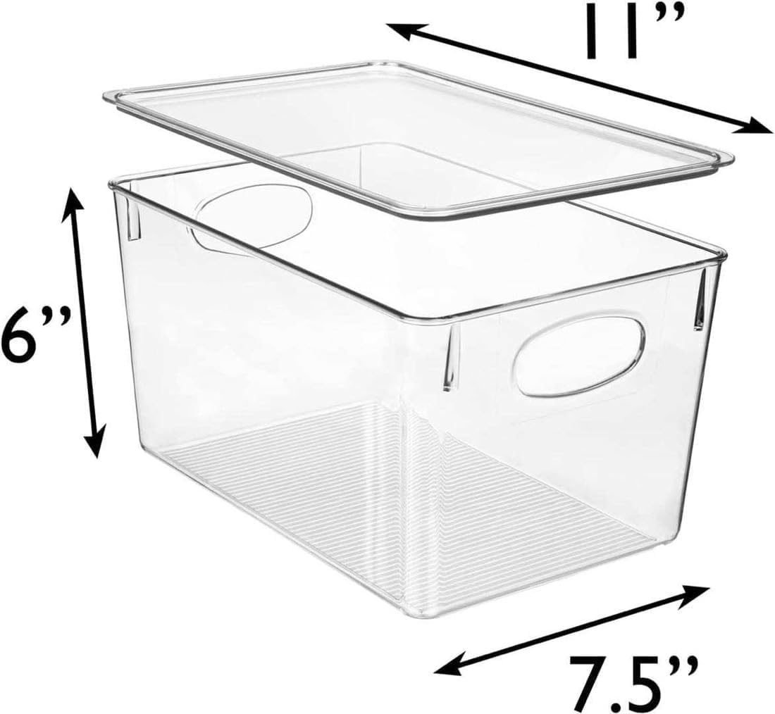 Clear Plastic Storage Bins with Lids (4 Count)