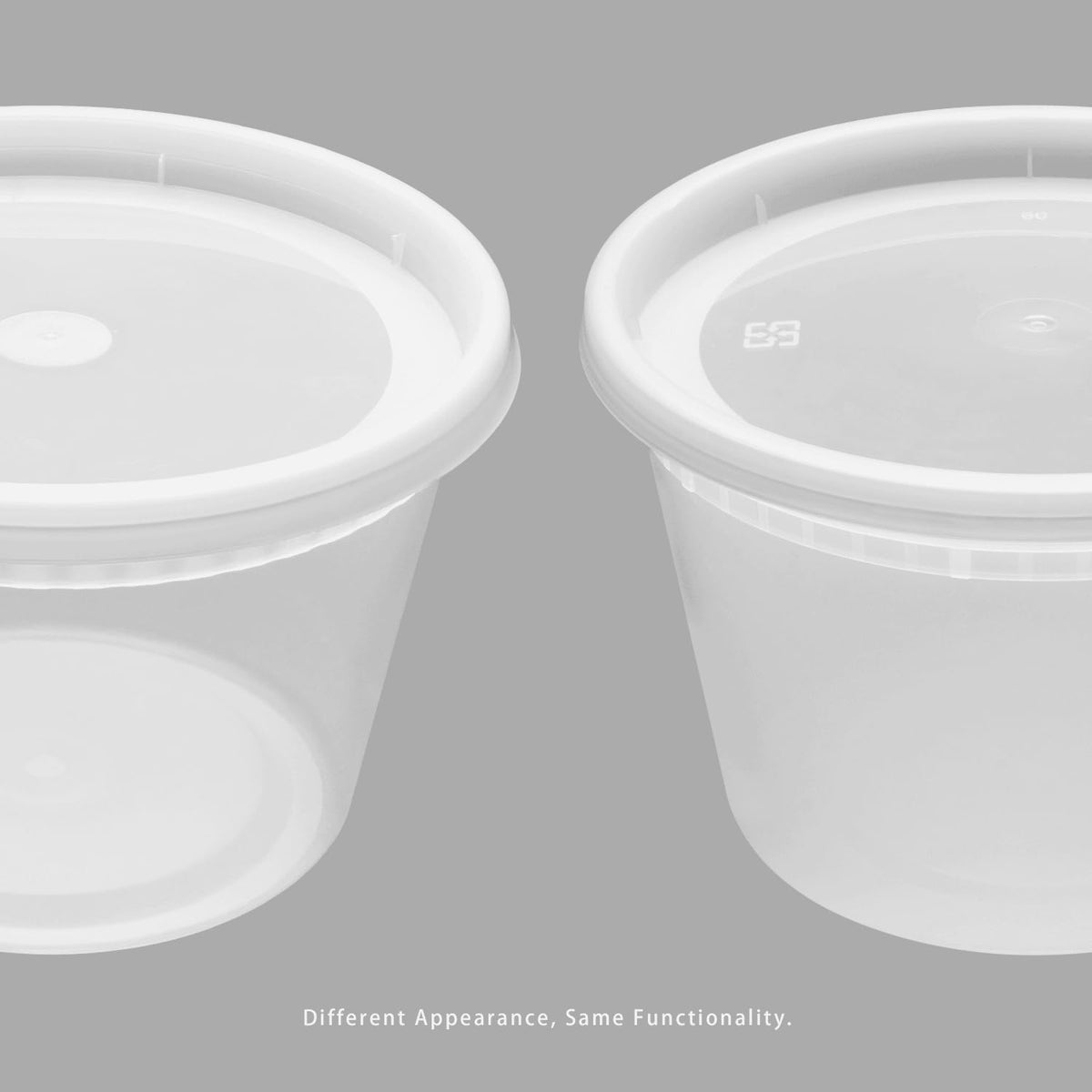 16oz 240 ct] Clear PP Injection Molded Round Deli Containers with Lids (240 Count)