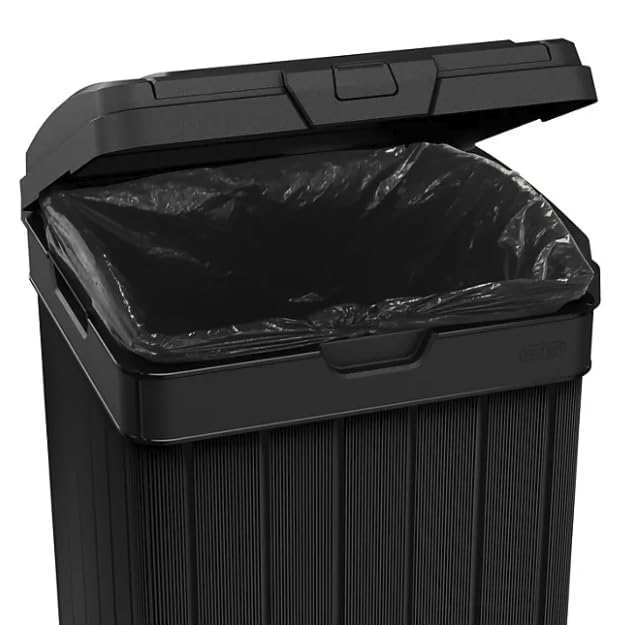 Outdoor Trash Can with Hinged Lid