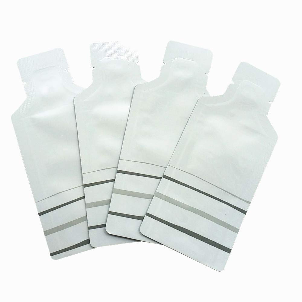 100 Pack 2.36x4.7inch White Heat Seal Sample Mylar Packets for Travel